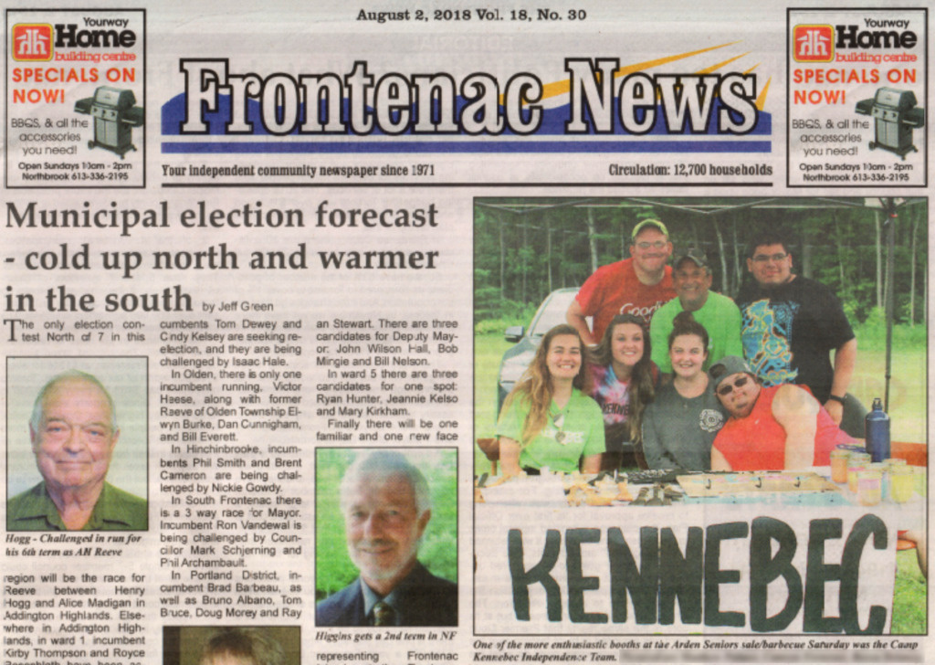 Camp Kennebec's KIT Program Is Front Page News in Arden