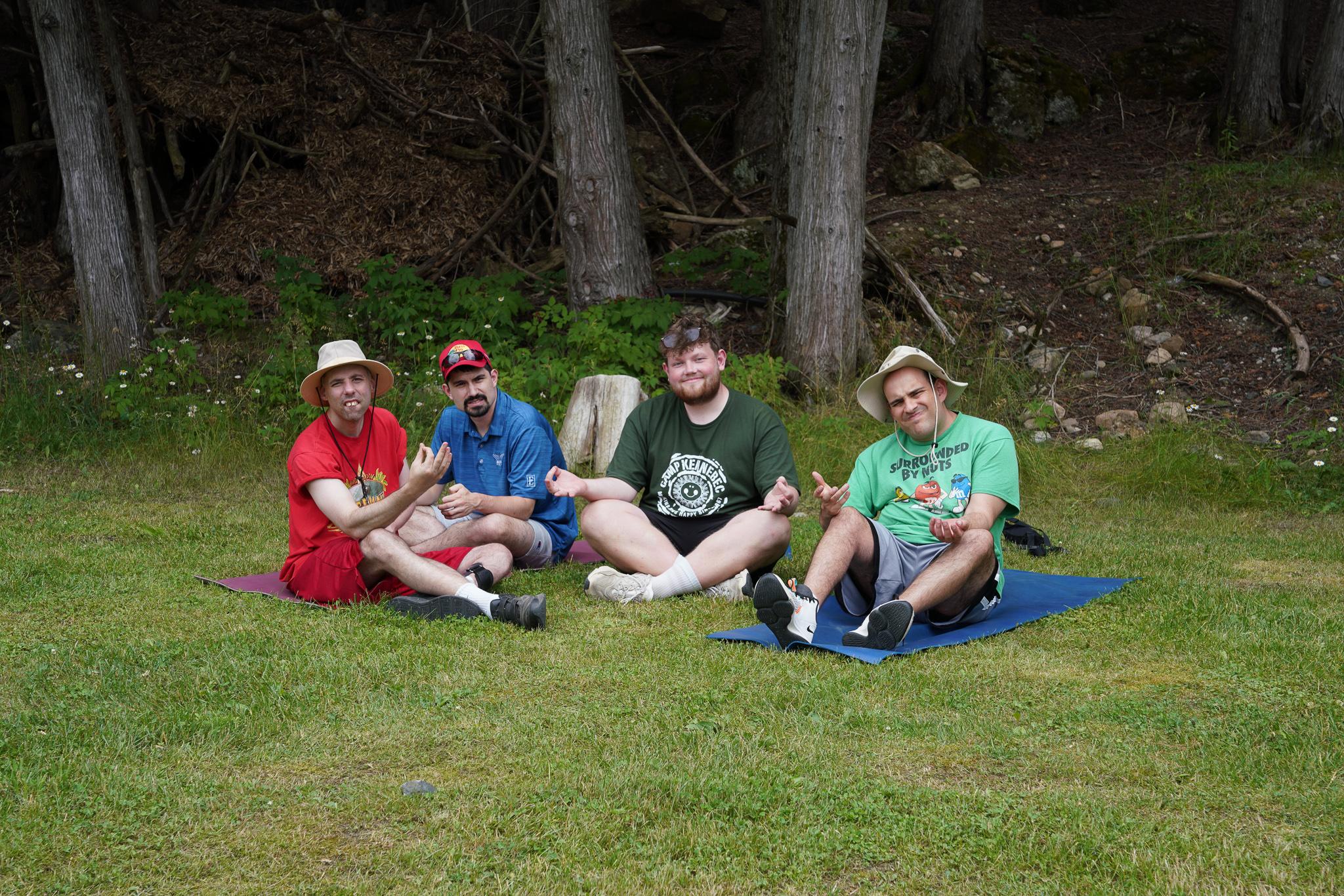 counsellors on the water slide